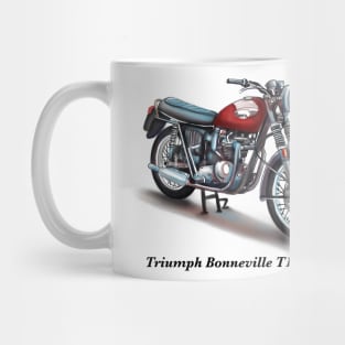 Drawing of Retro Classic Motorcycle Triumph Bonneville T120 1959 Mug